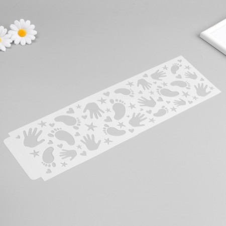 Tencil of border plastic "palms and legs" 40x12 cm-4