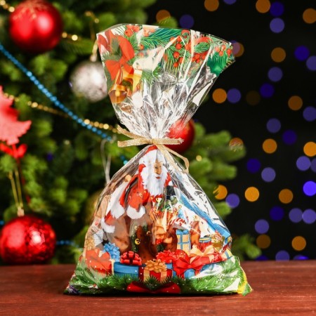 Gift "Gifts" 25 x 40 cm, colored metallized pattern-1