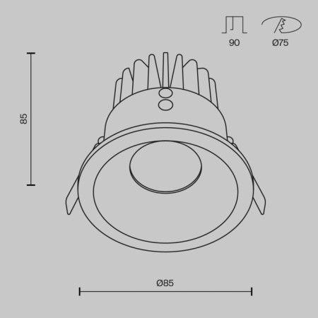 The built-in lamp Technical DL034-L12W3K-D-W, LED, 12 W, 85x85x85 mm, 910 lm, 3000k, white-6