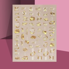 Nail stickers “Oh, everything!”, Metallized, white/golden color