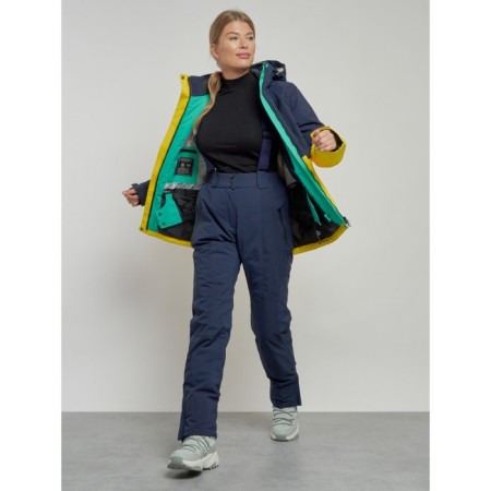 Ski costume female winter, size 48, yellow color-11