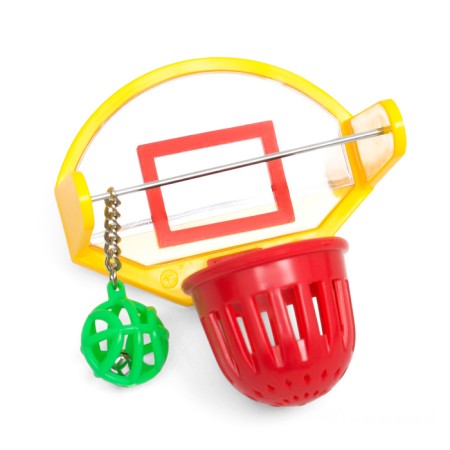 Bird toy "Basketball Ring", 9.5 x 11 x 6 cm (ball 2.5 cm, basket 4.6 cm)