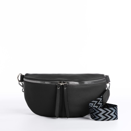 Cross-Bodi Bag on a zipper, dark gray color