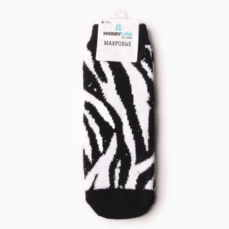 Women's socks "Zebra", black/white color, size 36-40-2
