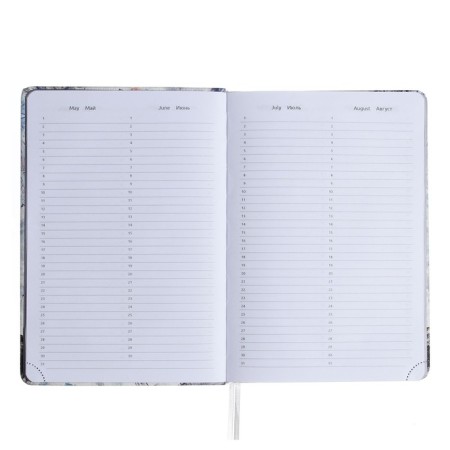 Leduced Diary A5, 160 sheets, Devente.elizabeth, solid cover of artificial leather with foam rubber, color cut, a, clock 70 g/m2, gray-5