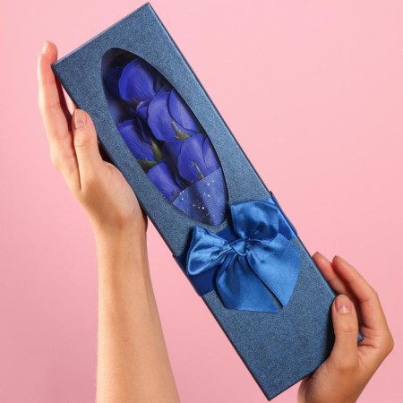 Bouquet of soap roses, blue