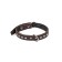 Leather collar with a lining decorated "Zononic", Osh 25-52 x 2.5 cm, mix of flowers