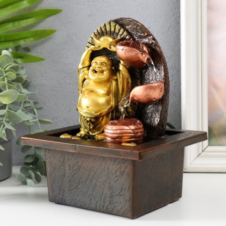 The desktop fountain "Happy Hothee with Mattle of Gold" 13x13x20 cm-2