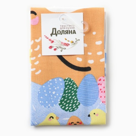 Catcelle kitchen. Dolyana "Happy Easter" 28x46 cm, Rogozhka, 100% HL, 160g/m2-4