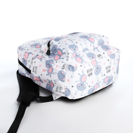 Youth backpack from lightning textiles, 3 pockets, waist bag, white color-3