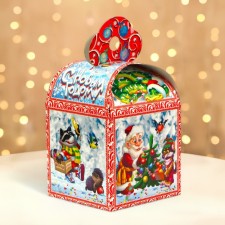 New Year. Gift box New Year's cube 