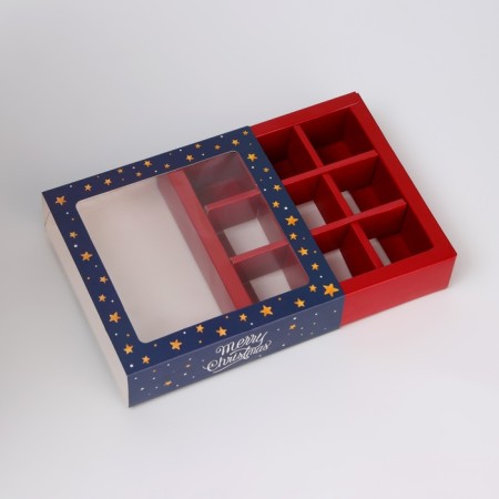 Folding box under 9 sweets, “Christmas tree, Gori!”, 13.7 x 13.7 x 3.5 cm-8