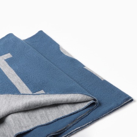 Female Bilateral Mist Blue/Gray Scarf, size 47*226cm-4