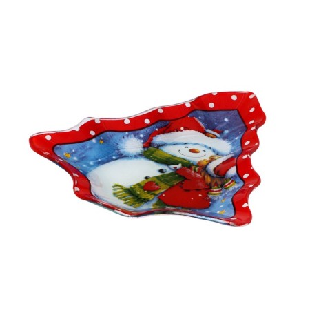 Glass Serving shares "Christmas tree. Snowman kiss ", 18 × 17.5 cm-1