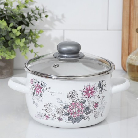 Spring romance pan, 2 l, glass cover, induction