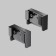 Components for textile suspension system Technical tra130becduo-b, 3.6x2.5x1.3 cm, black color