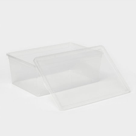 A box for storage with a lid, 10 l, 37 × 24 × 14 cm, the color is transparent-3