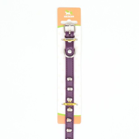 A collar with blurted spikes 38 x 1.5 cm, Osh 26-33, frost-resistant PU, purple material-7