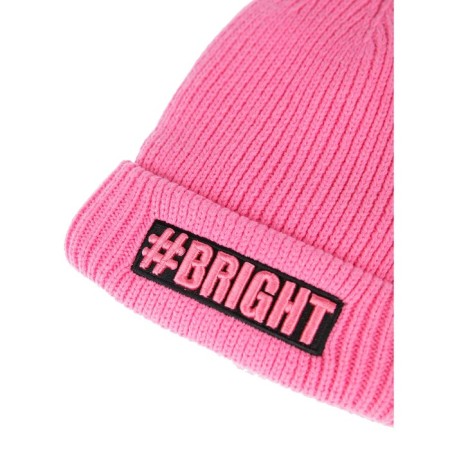 Knitted hat for girls, size 46, Fuchsia color-2