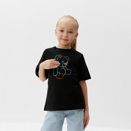 Children's Minaku T -shirt "Gummy Bear", black color, height 110 cm-2