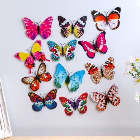 Magnet Plastic "Butterfly shines in the dark" 10 cm mix