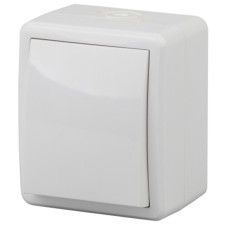Switch IP54, 10AX 250V, OU, Era Expert, White