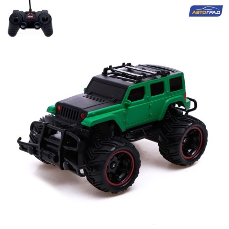 Radio -controlled jeep "Bigfoot", 1:20, works from the battery, the color is green