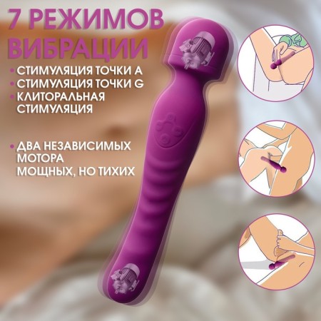 Vibrator of a bilateral oki-hoods, 7 modes, with heating to 42 degrees, purple-3