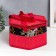 Bamboo Bamboo Casket "Flowers on the Black" Red, with handles, lightning 16x24x28 cm