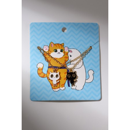 Kulons "Demetrons" cats, black and white color in gold, 45 cm-4