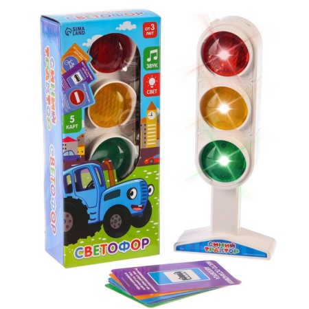 Traffic lights with training cards Blue tractor, light and sound effects