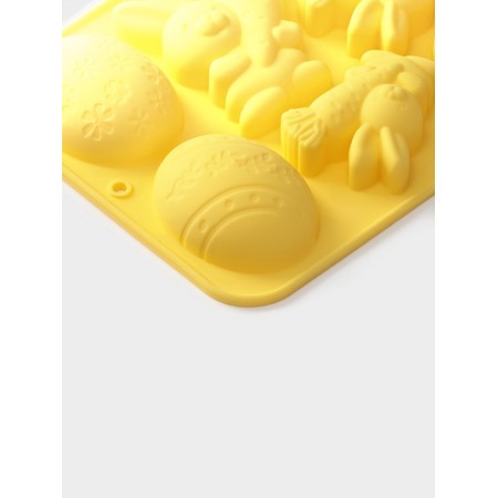 Baking uniform “Easter”, silicone, 7 cells, 18.5 × 14.5 × 2.5 cm, yellow-2