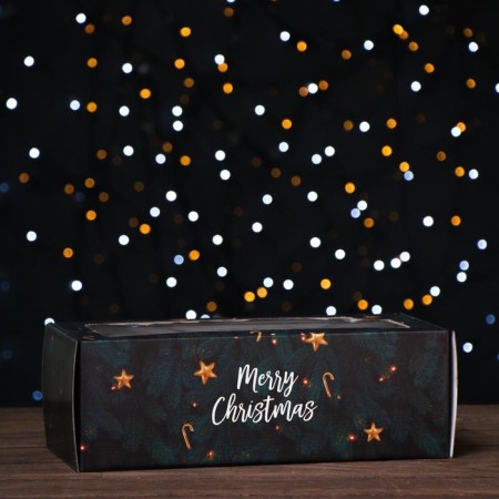 The box is self -assembly, with the window, "Happy Christmas", 16 x 35 x 12 cm, 1 pc.-1