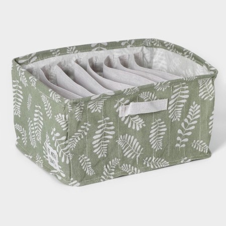 Organizer for linen LEAVES, 9 cells, 25 × 33 × 16 cm, green color-3