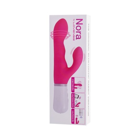 Lovense Nora vibrator with clitoral stimulant, silicone, pink color, 20 cm-11