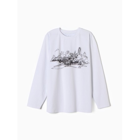 Jumper (Longsliv) Male Minaku: City, White Color, Rr. 54