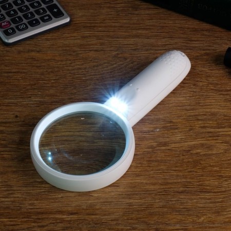 Lupa 3x, d = 8cm, with backlight, 2 aaa, white-2