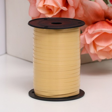 Tape for decor and gifts, coffee with milk, 0.5 cm x 250 m