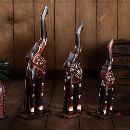 Souvenir tree (set 3 pcs) "Elephants trunks up stars on the ears" 35x24x5 cm mix-9