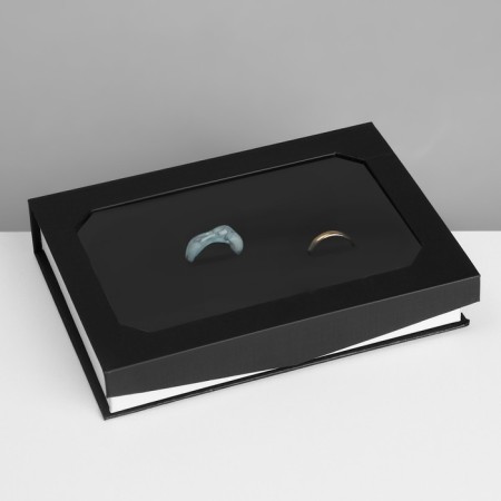 Standing for jewelry "Casket" 36 seats, 16 × 11.5 × 3 cm, black color-1