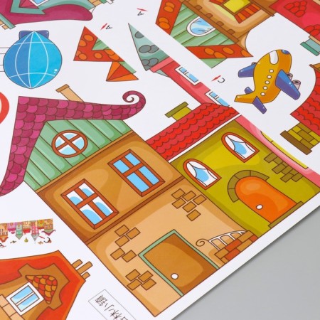 Sticker plastic interior color "colorful city" 60x90 cm-2