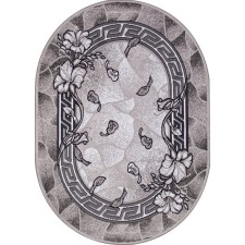Oval carpet Merinos Silver, size 150x400 cm, Gray color