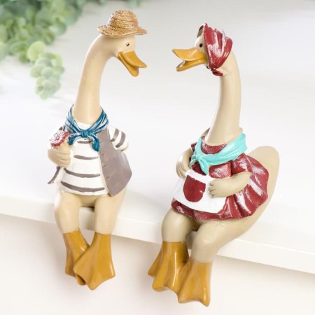 Suvenir Polystone "Goose with a goose" set 2 pcs 23x10x6.5 cm-1