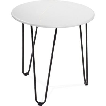 Shani's coffee table quartz beige/metal, black 60x60x62 cm
