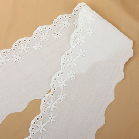 Lace embroidery, 80 mm × 13 ± 1 m, white color-1