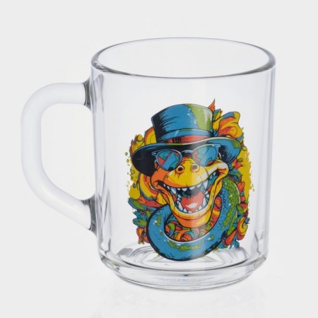 New Year's glass mug for tea "Symbol of the year 2025", 200 ml-1