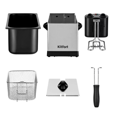 Fritten KitFort KT-4052, 2000 W, 6 L, baskets 2 l, 130-190 ° C, gray-black-4