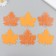 Decor "Cle leaf" 8.5x8.5 cm orange set 6 pcs Foam and Sizal