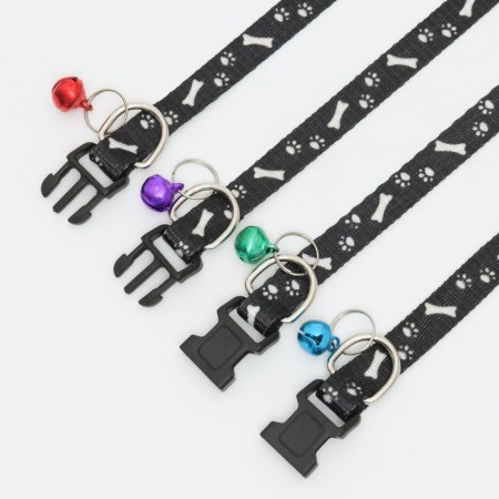 Collar of "paws-capacity" with a bell, kapron, 30 x 1 cm, black-7
