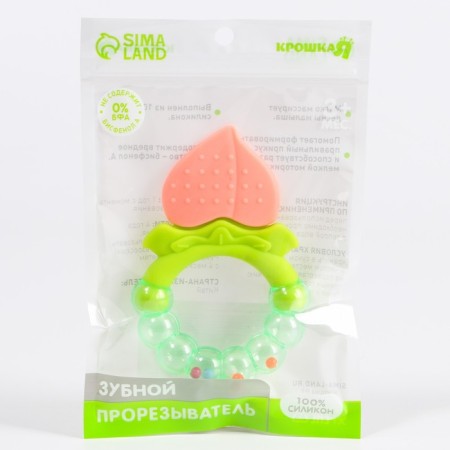 Silicon “peach” teether, with a rattle, crumb I-3